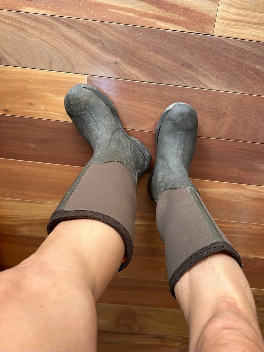 Muck Boots Tall Waterproof Wetland Neoprene Boots Dark Brown/Black Womens 8/8.5